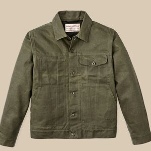 Filson Men's Military Green Tin Cloth Short Lined Cruiser Jacket